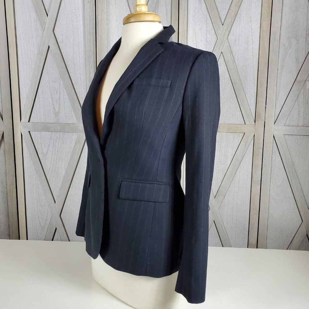 Banana Republic Tailored, Fully Lined Charcoal Gray Pinstriped Blazer Sz 2